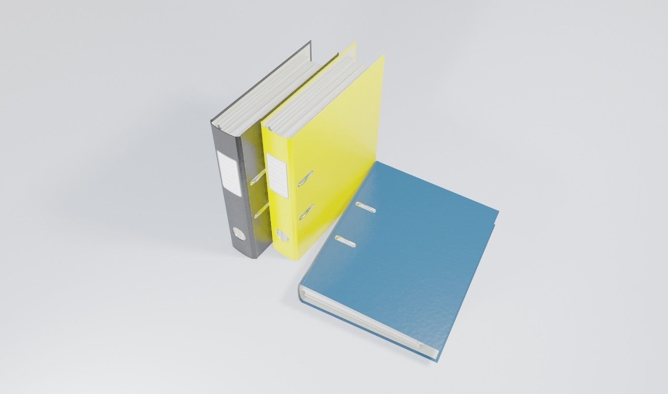 well made Ring binders Low-poly 3D model_4
