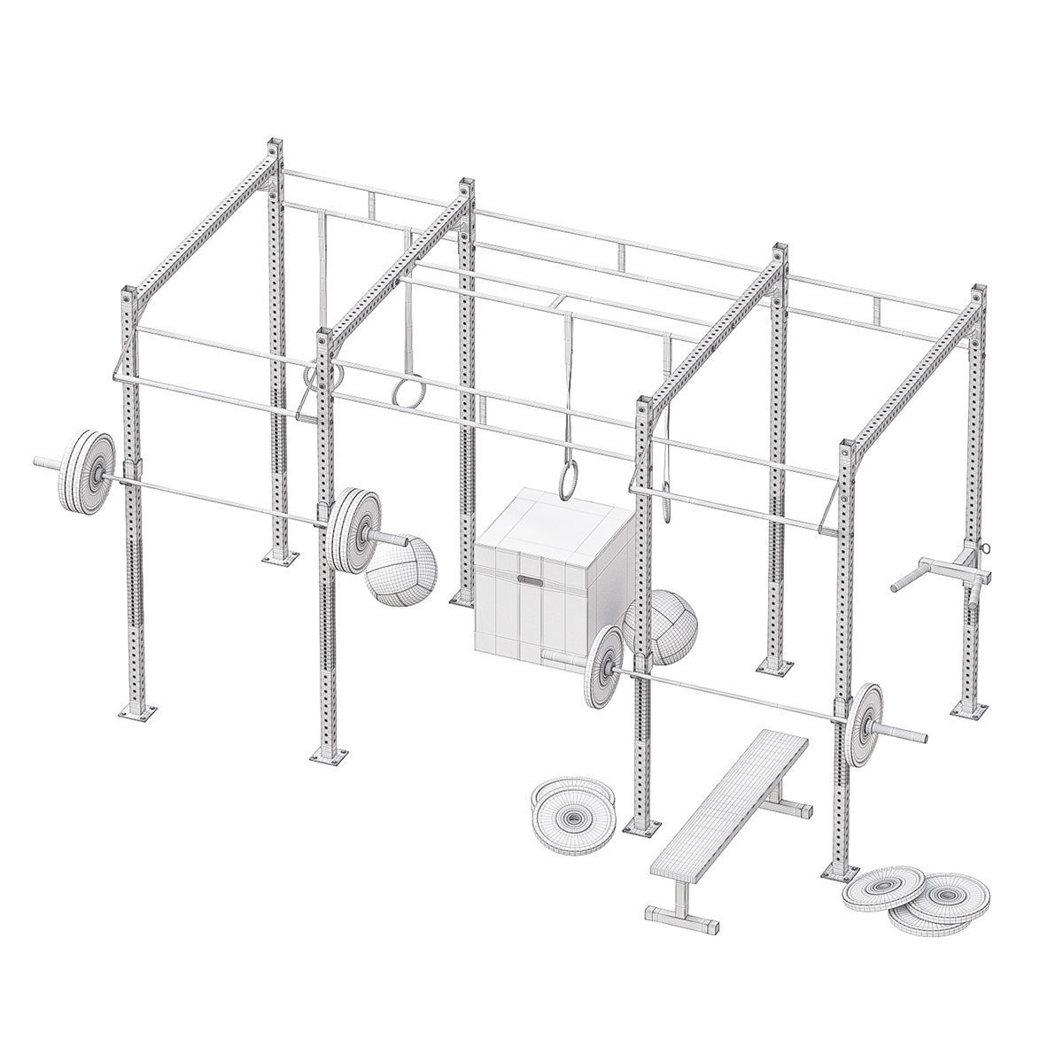 Crossfit equipment  3D model_4