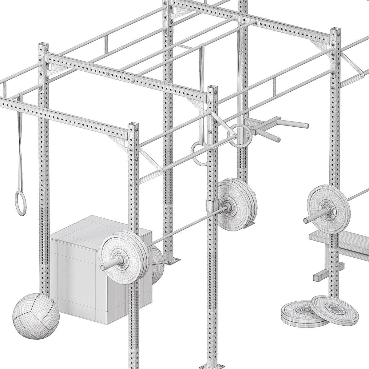 Crossfit equipment  3D model_2
