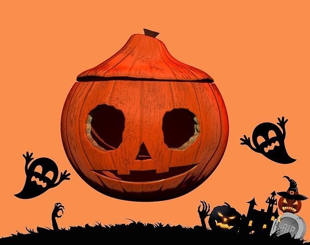 Jack o Lantern Zucca di Halloween Pumpkin 3D print model