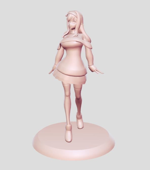 girl elf cute 3D print model_5