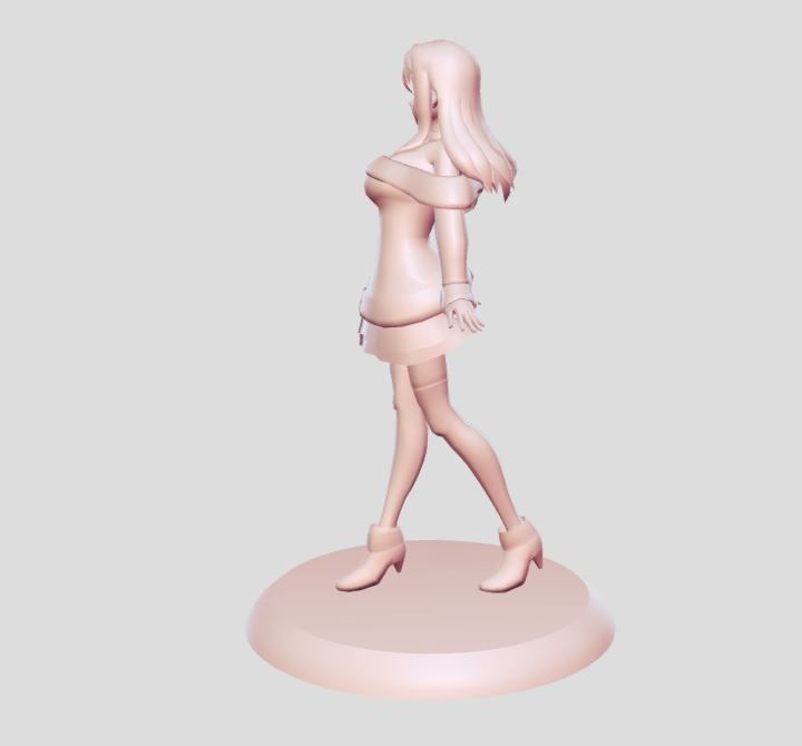 girl elf cute 3D print model_4