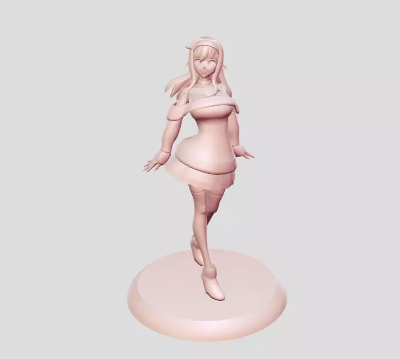 girl elf cute 3D print model_0