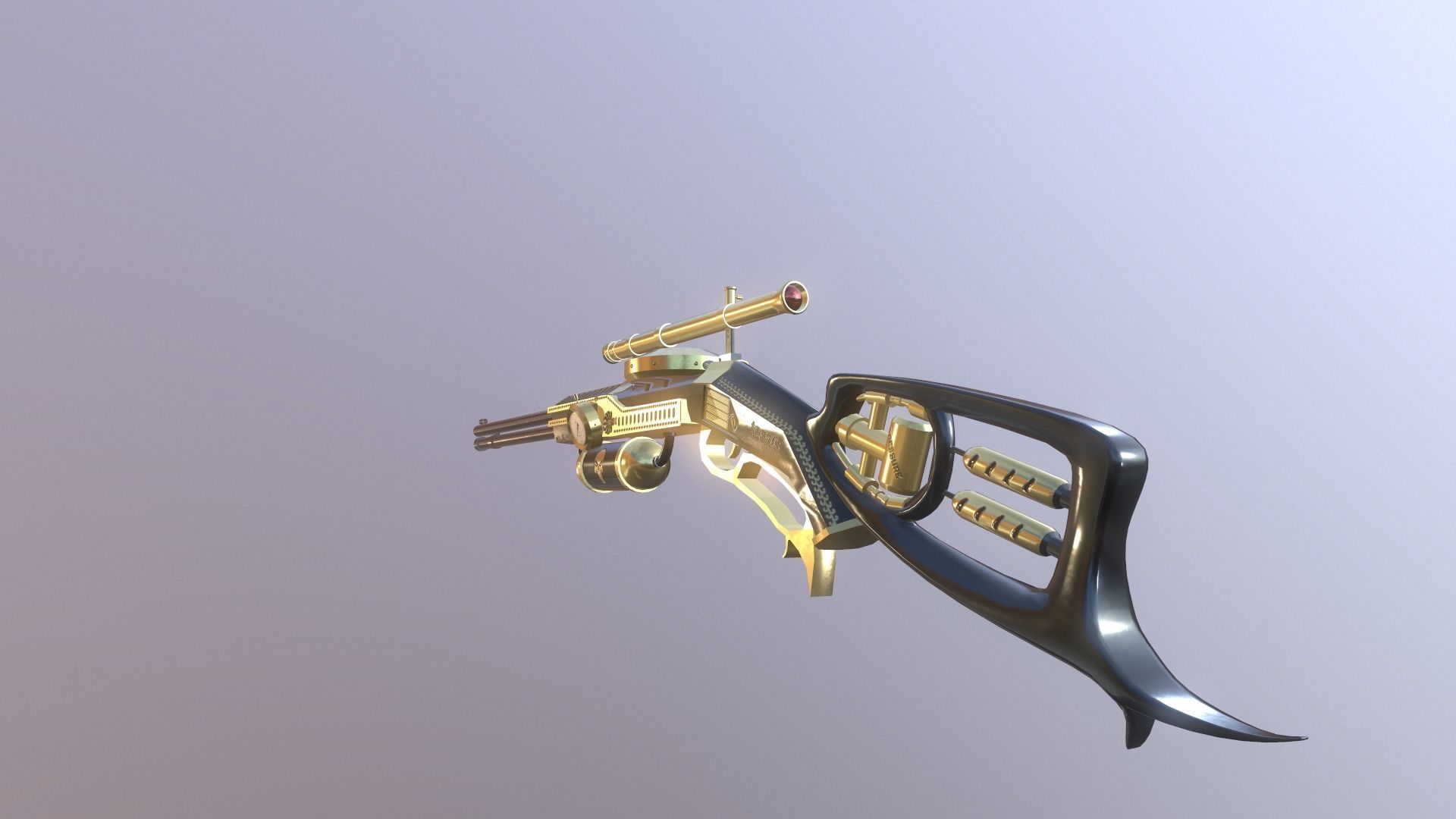 STEAMPUNK ICARUS SNIP RIFLE Low-poly 3D model_11