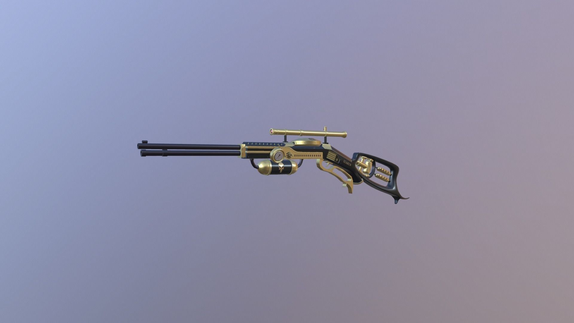 STEAMPUNK ICARUS SNIP RIFLE Low-poly 3D model_9