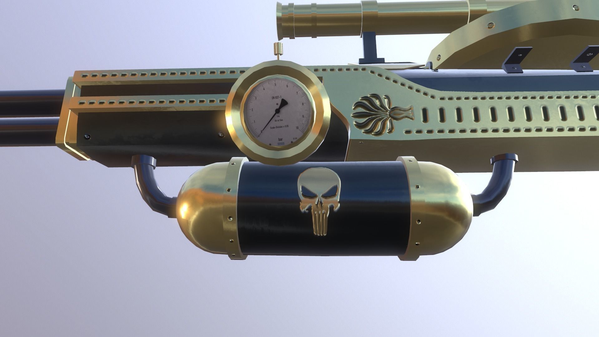 STEAMPUNK ICARUS SNIP RIFLE Low-poly 3D model_5