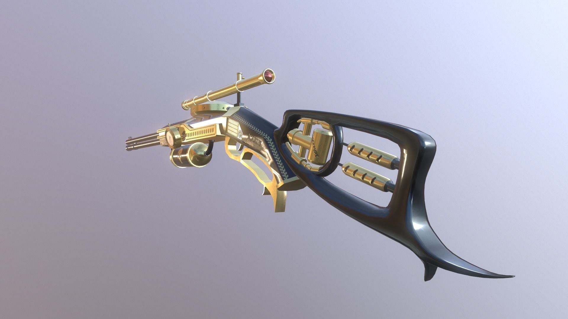 STEAMPUNK ICARUS SNIP RIFLE Low-poly 3D model_15