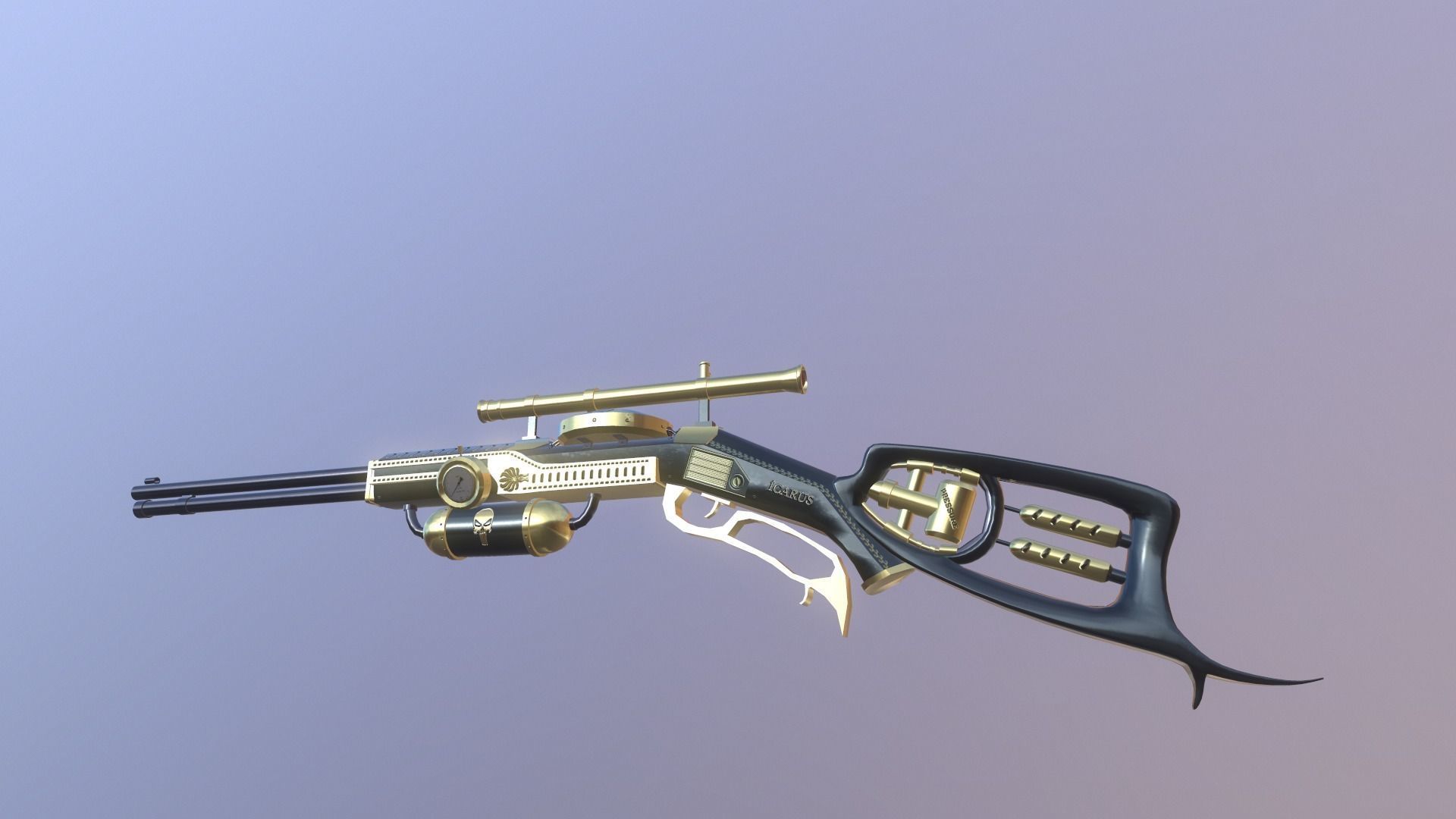 STEAMPUNK ICARUS SNIP RIFLE Low-poly 3D model_2