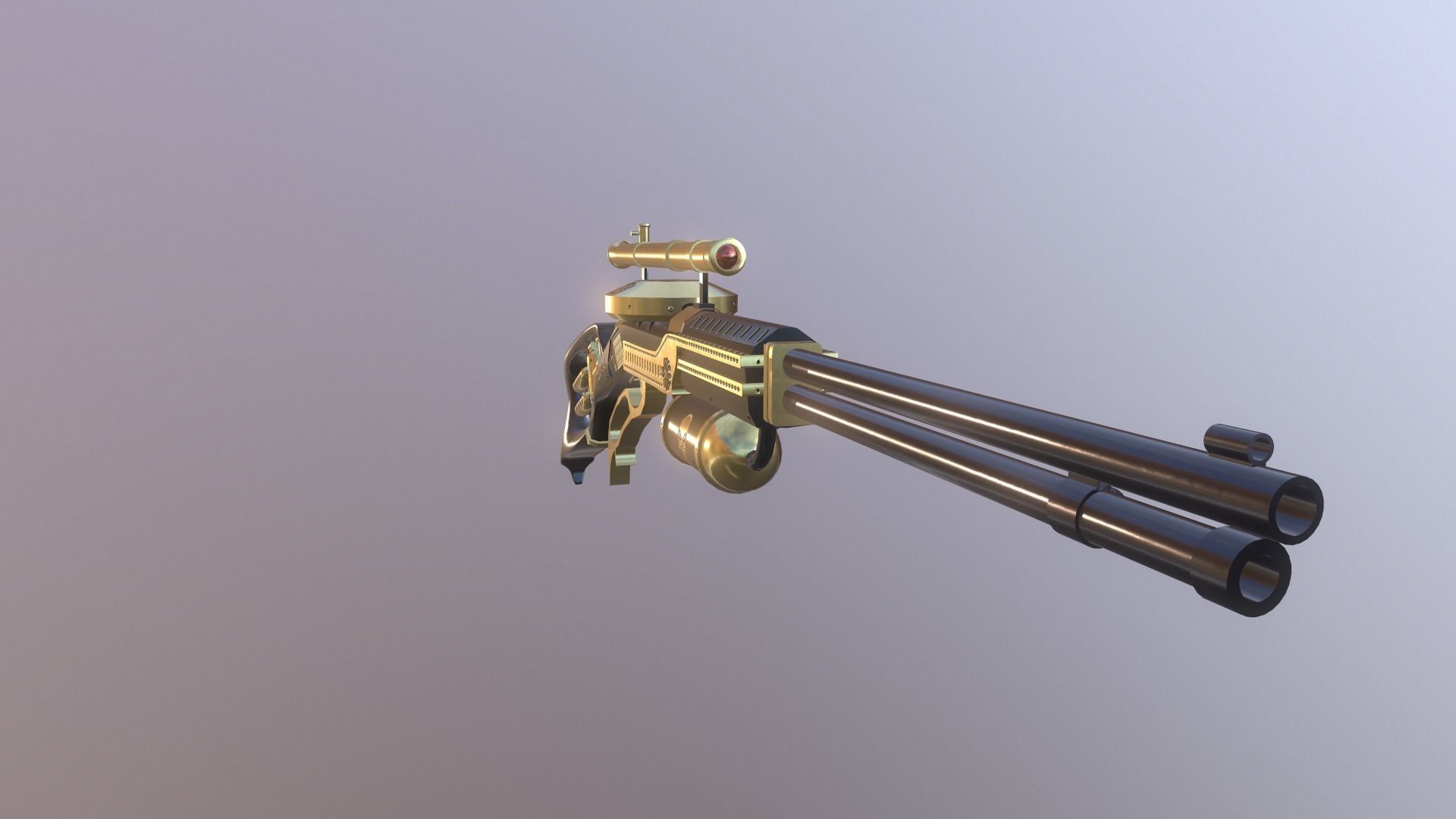 STEAMPUNK ICARUS SNIP RIFLE Low-poly 3D model_13