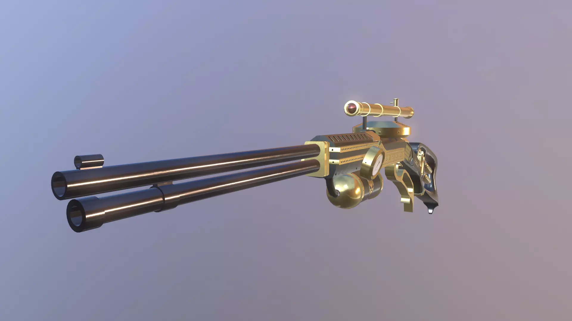 STEAMPUNK ICARUS SNIP RIFLE Low-poly 3D model_0