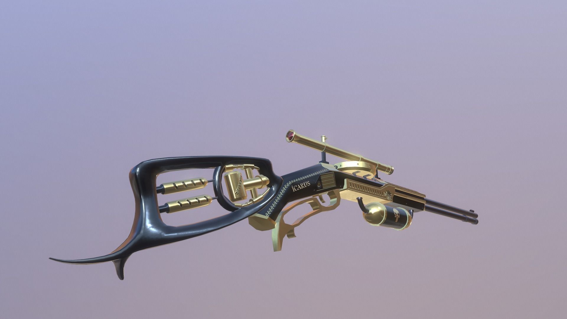 STEAMPUNK ICARUS SNIP RIFLE Low-poly 3D model_3
