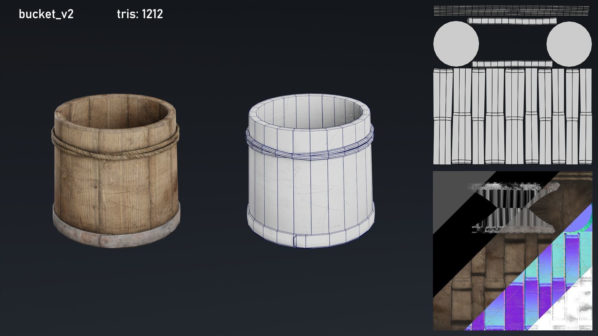 Medieval Fantasy Storage Props Asset Pack barrels crates buckets Low-poly 3D model_8