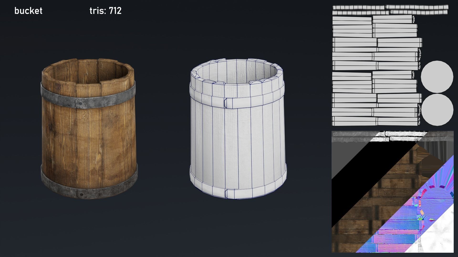 Medieval Fantasy Storage Props Asset Pack barrels crates buckets Low-poly 3D model_7