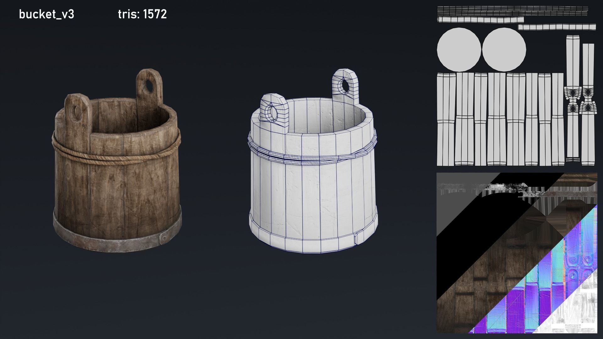 Medieval Fantasy Storage Props Asset Pack barrels crates buckets Low-poly 3D model_9