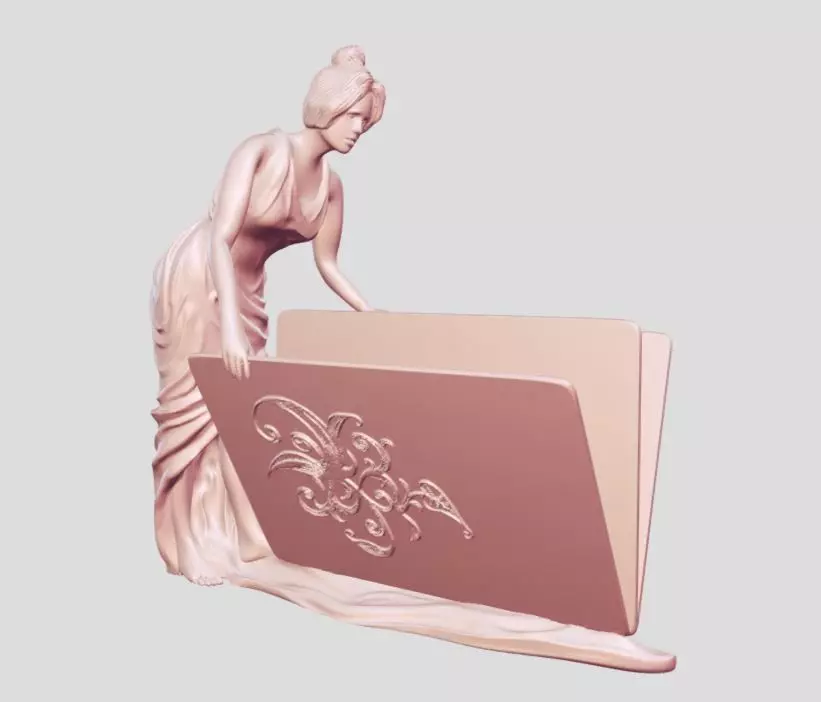 Girl decoration Plastic card holder 3D print model