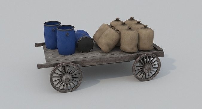 Low Poly Medieval Market Low-poly 3D model 4
