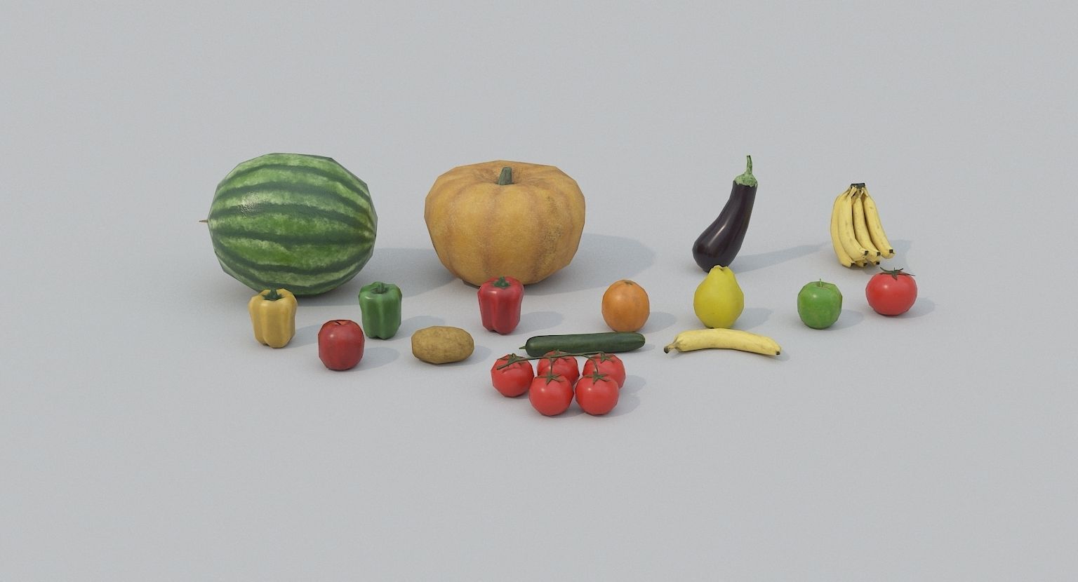 Low Poly Medieval Market Low-poly 3D model_11