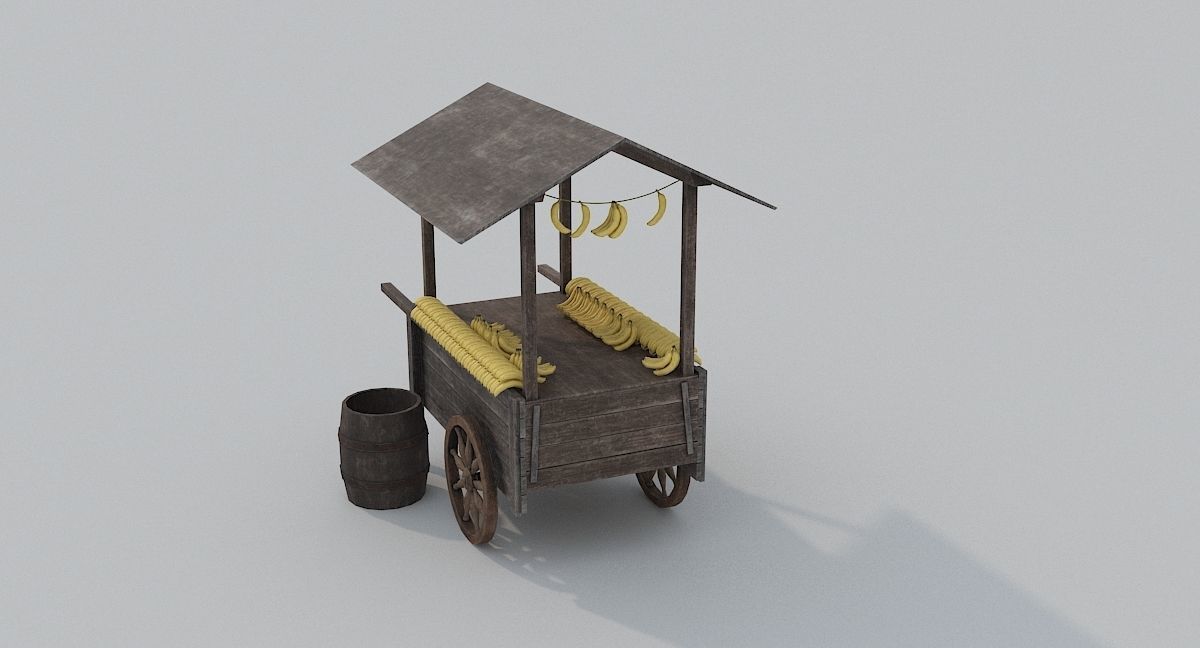 Low Poly Medieval Market Low-poly 3D model_29
