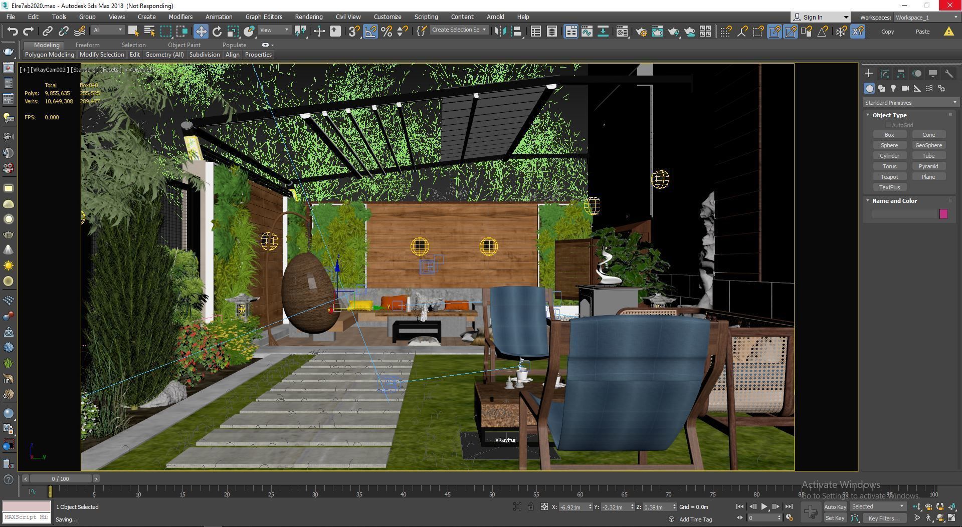 Villa garden landscape - 3D model 3D model_9