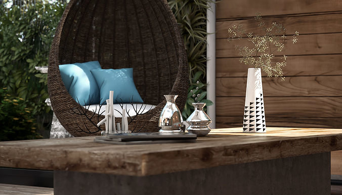 Villa garden landscape - 3D model 3D model 5