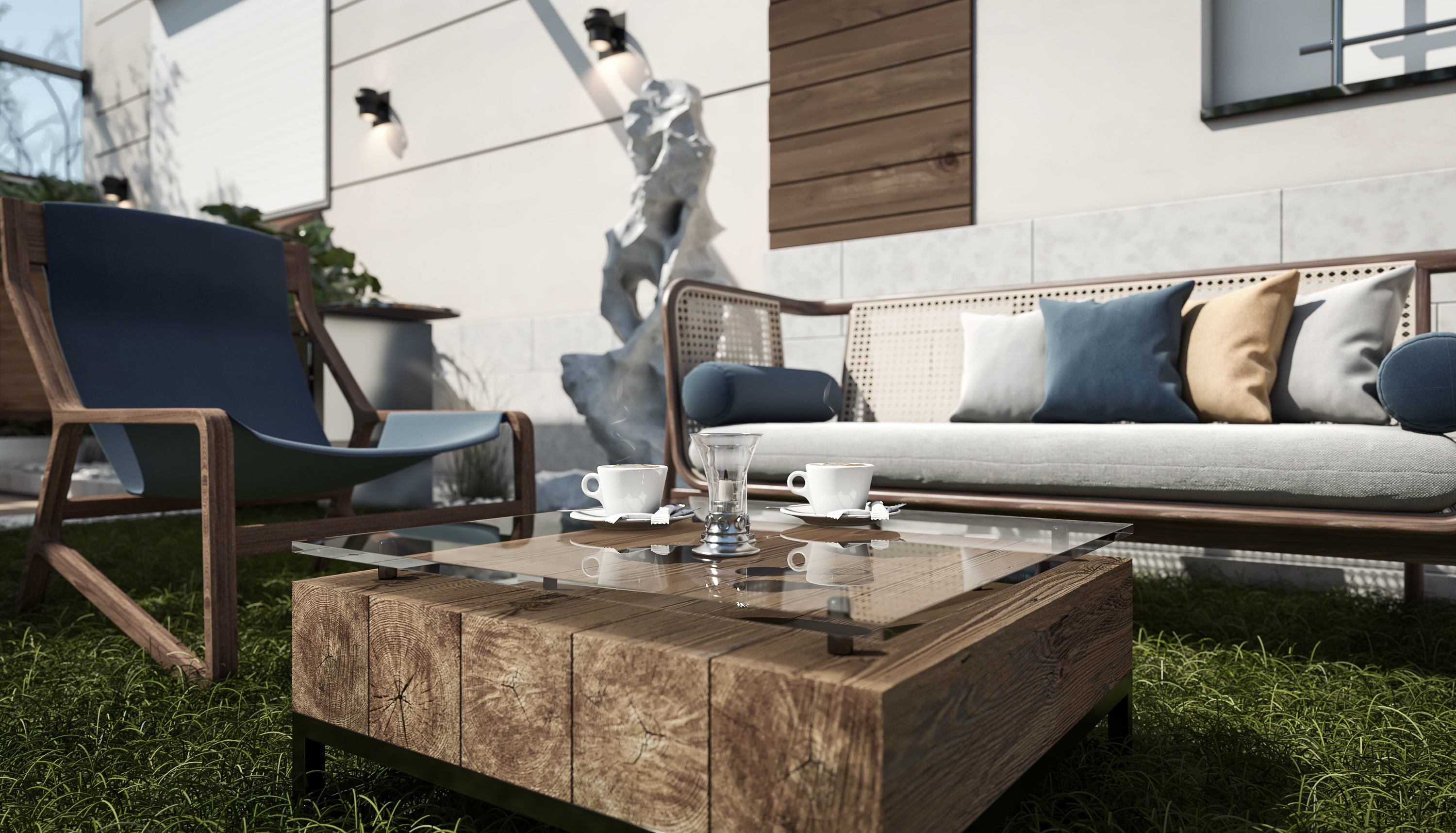 Villa garden landscape - 3D model 3D model_6