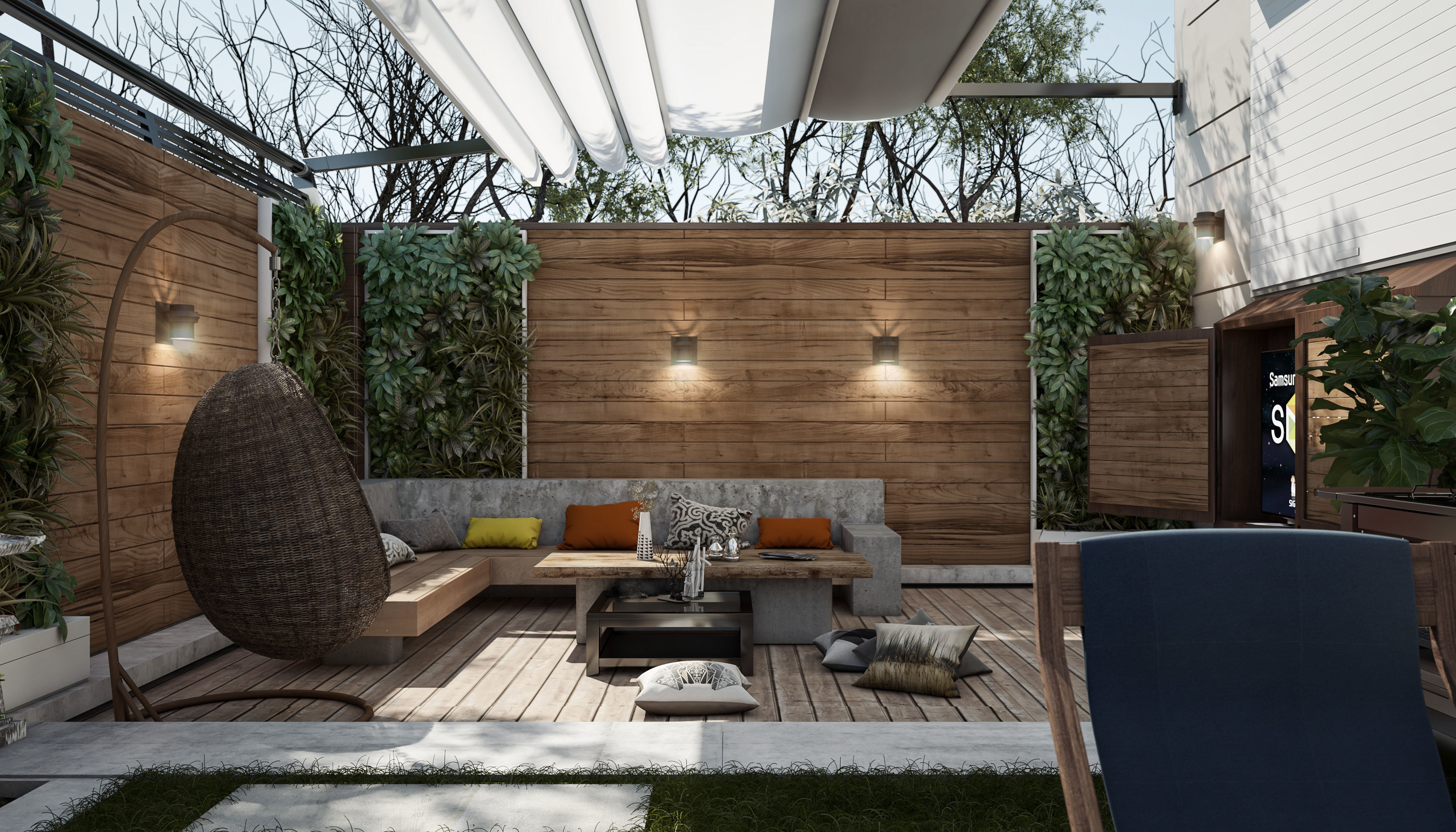 Villa garden landscape - 3D model 3D model_3