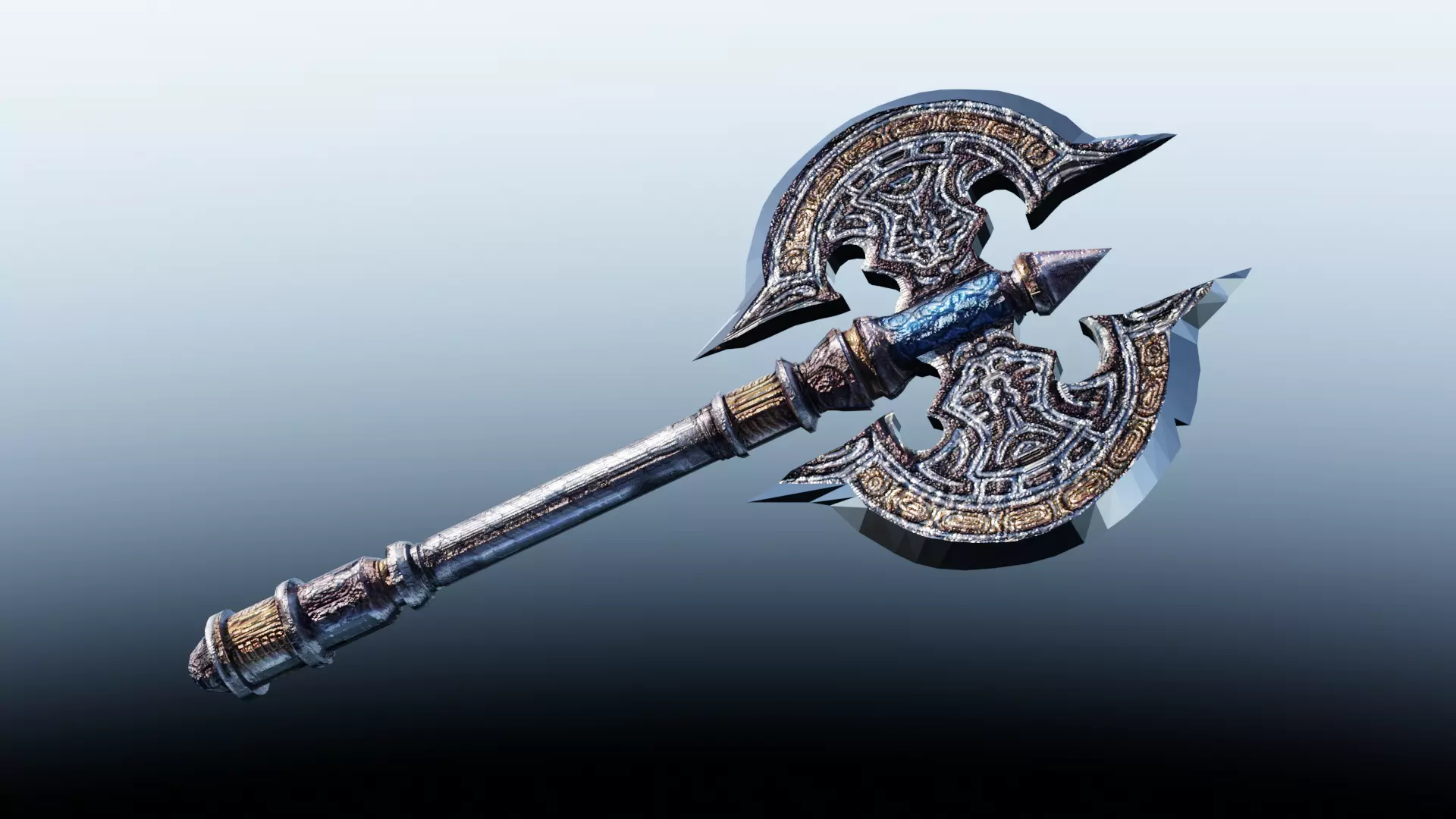 Hatchet 3D wrath of gods axe Low-poly 3D model_0