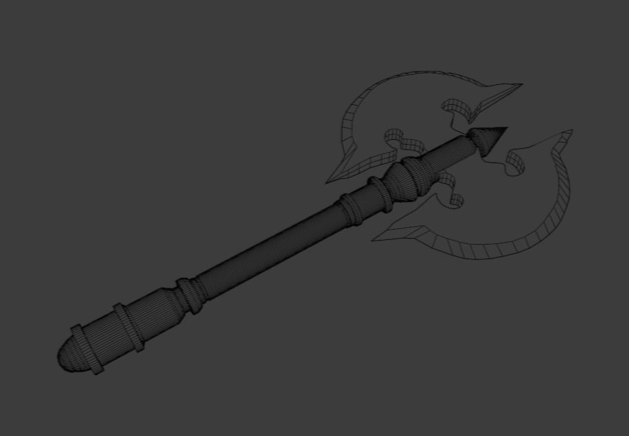 Hatchet 3D wrath of gods axe Low-poly 3D model_1