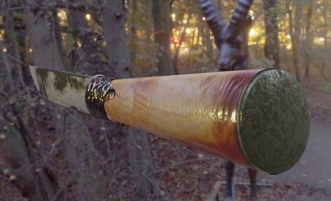 apple in a bronze bowl Free low-poly 3D model_5