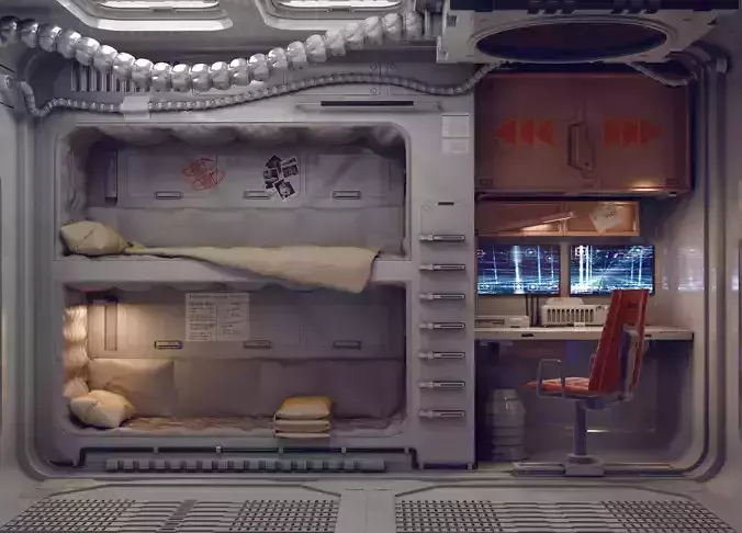 sci fi rooms and textures 3D model