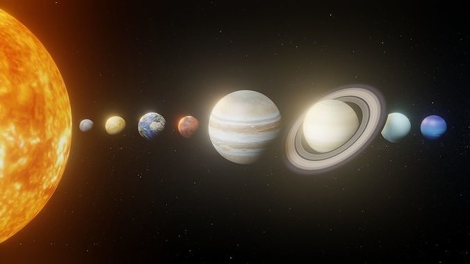 Photorealistic Solar System 8k Textures 3D Model Low-poly 3D model