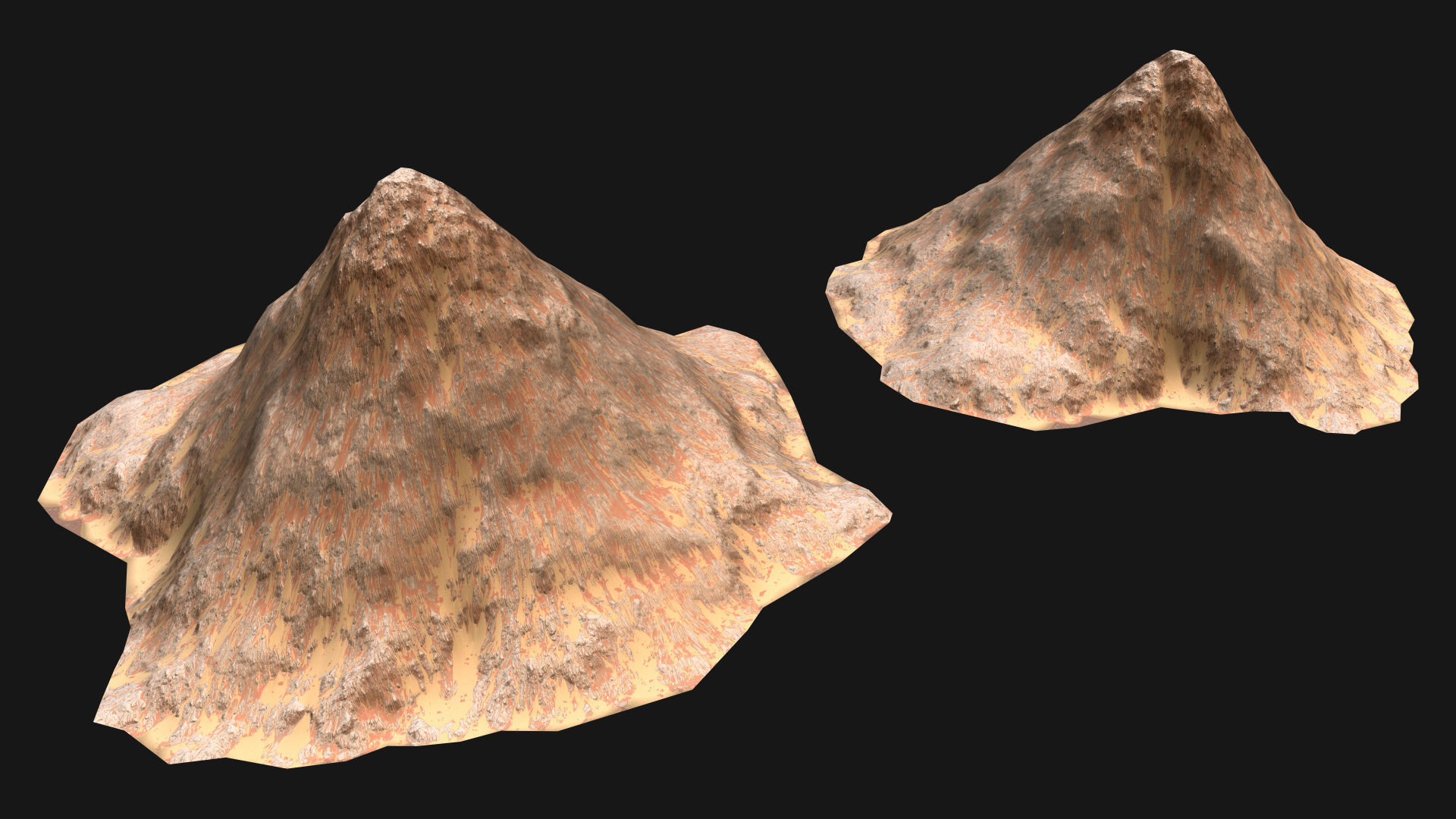 Background Desert Mountain - 02 Low-poly 3D model_3
