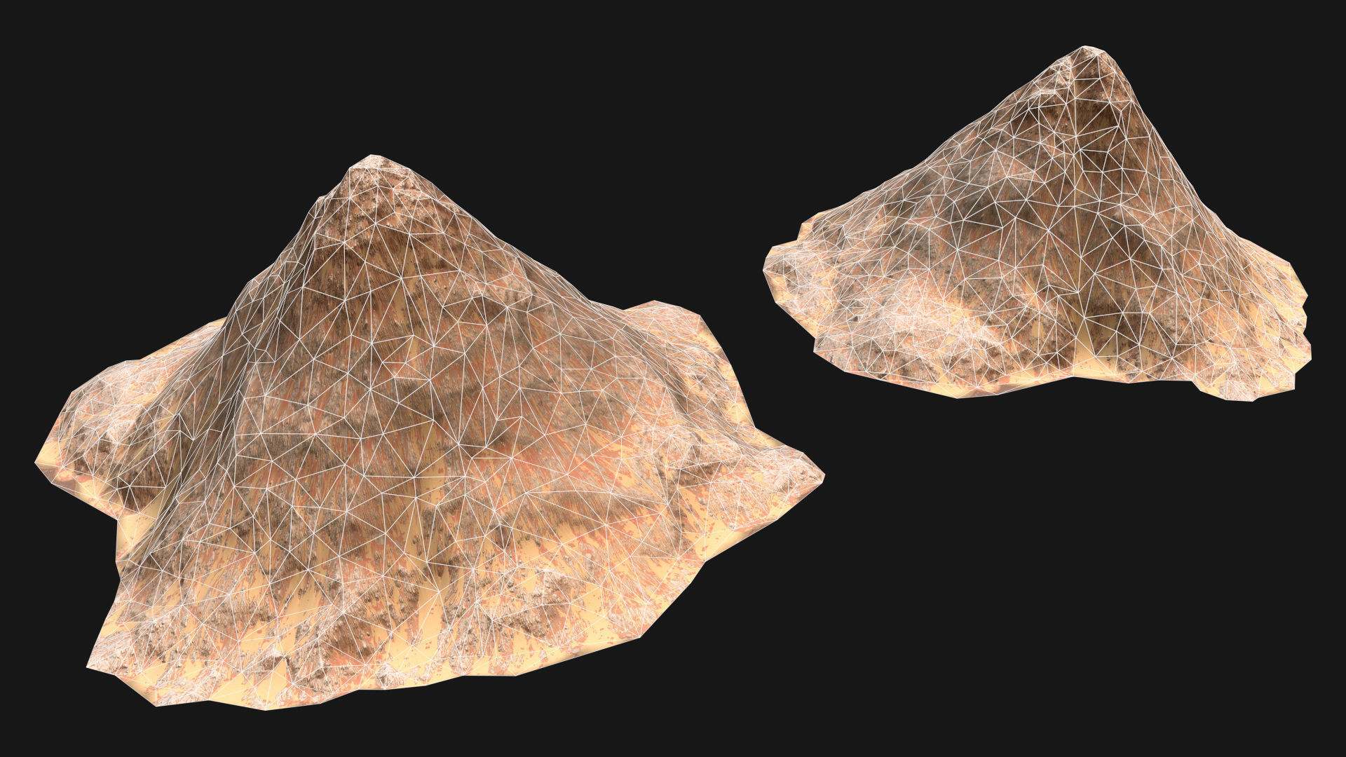 Background Desert Mountain - 02 Low-poly 3D model_4