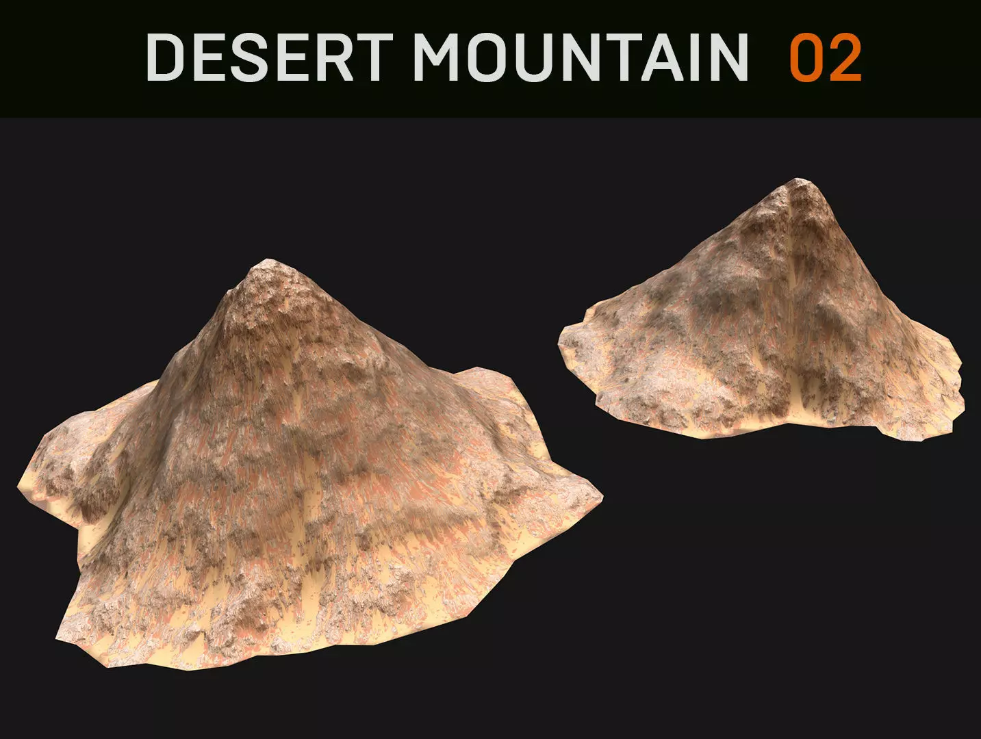 Background Desert Mountain - 02 Low-poly 3D model_0