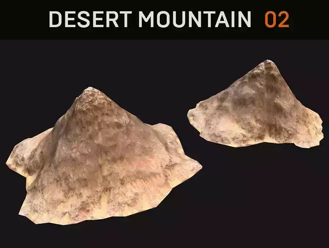 Background Desert Mountain - 02 Low-poly 3D model