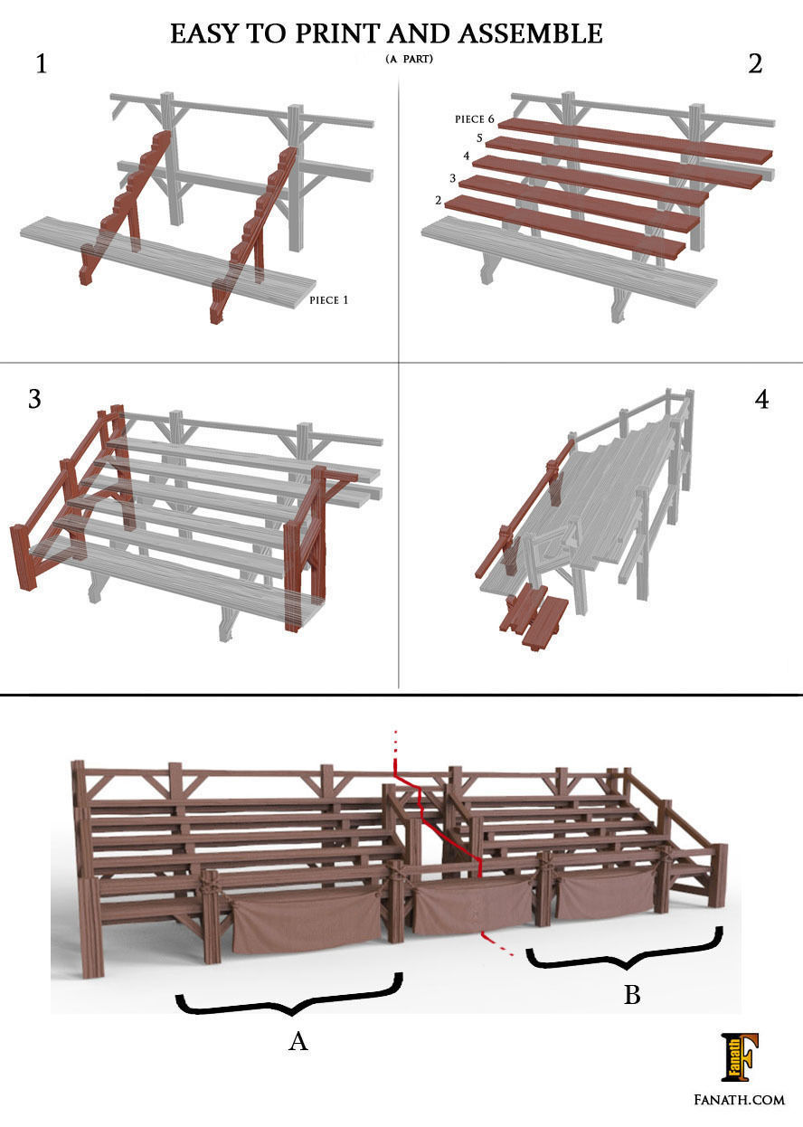 Bleacher - Fanath 3D print model_3