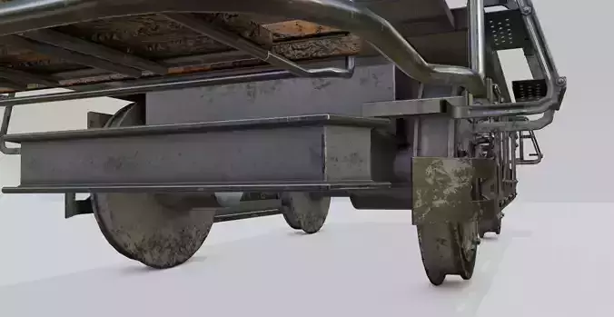 train wheels with pbr textures Low-poly 3D model