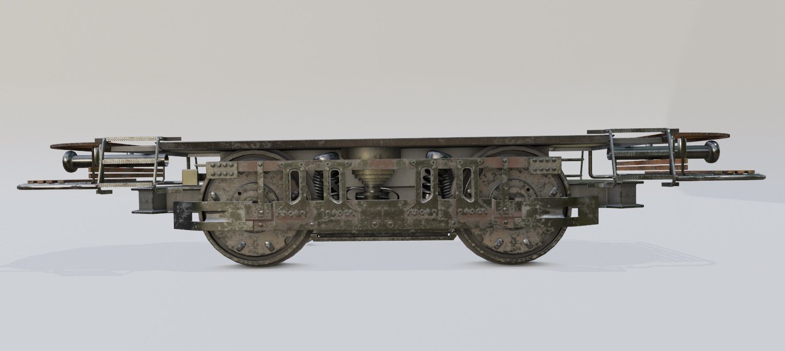 train wheels with pbr textures Low-poly 3D model_1