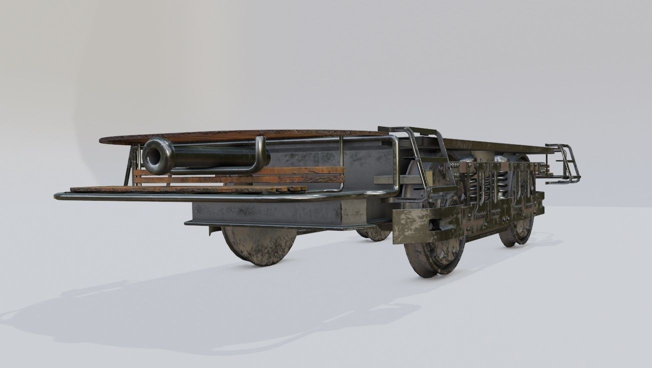 train wheels with pbr textures Low-poly 3D model_4