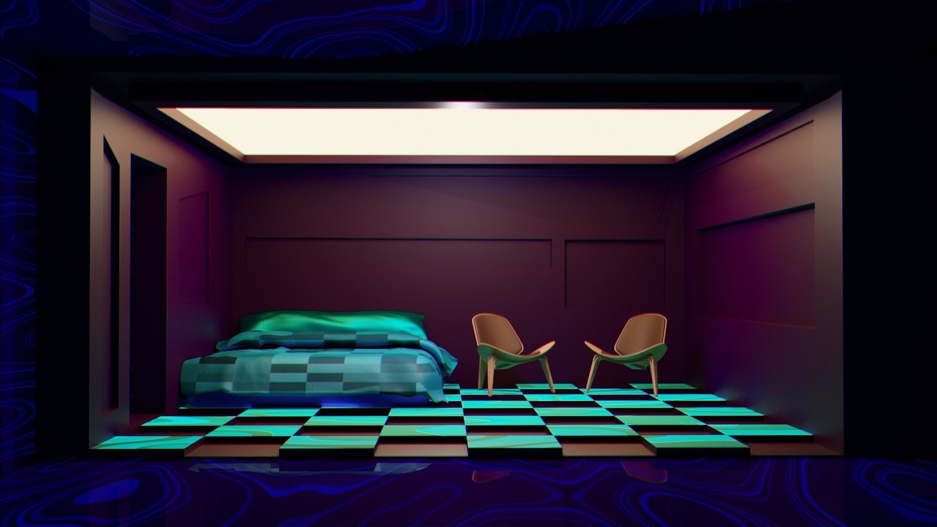 sci fi bedroom 3D model_2