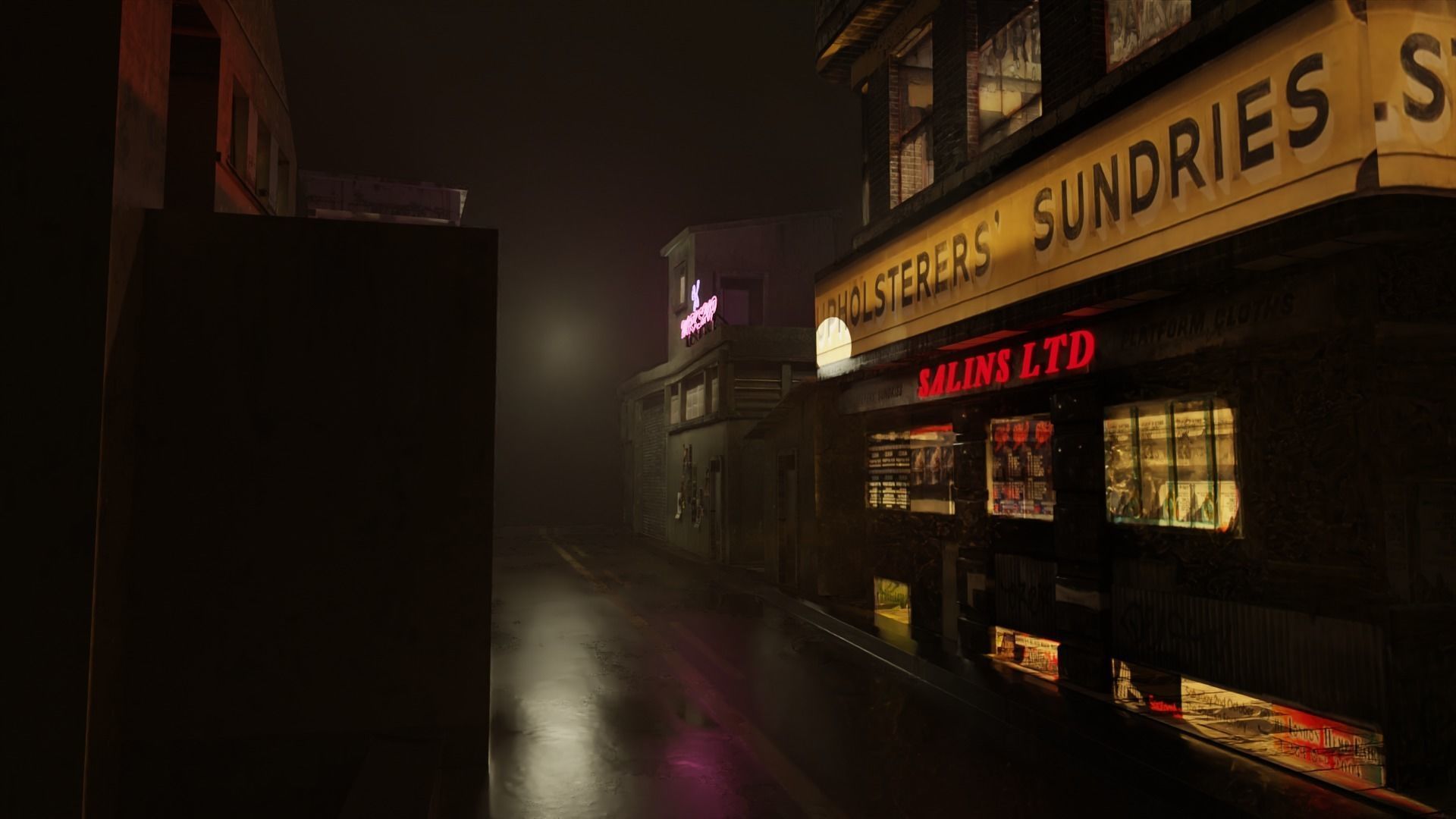 Dark city Low-poly 3D model_3