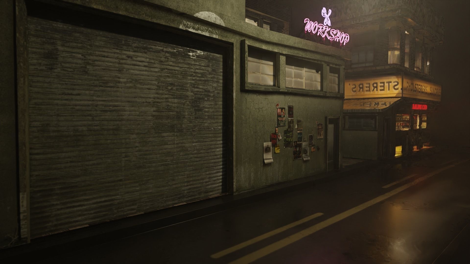 Dark city Low-poly 3D model_4