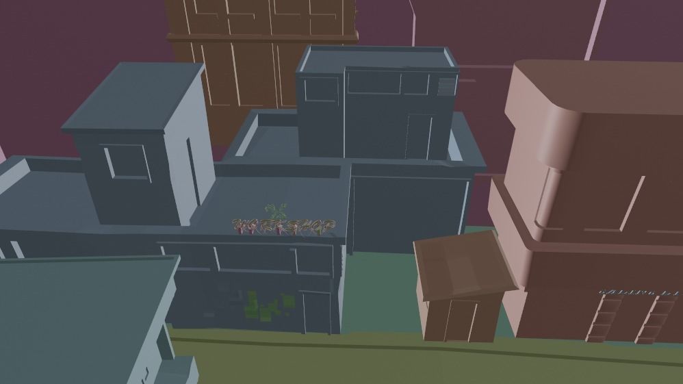 Dark city Low-poly 3D model_16