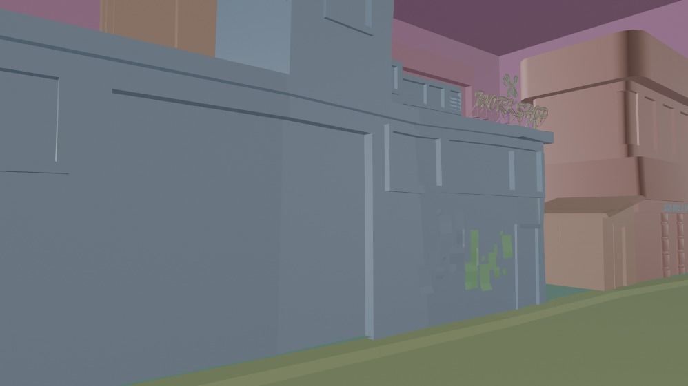 Dark city Low-poly 3D model_15