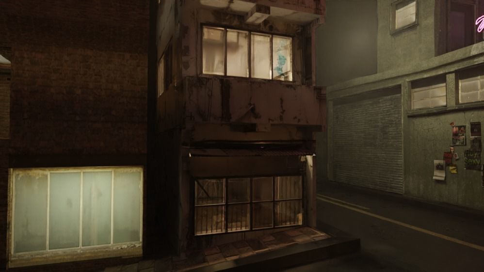 Dark city Low-poly 3D model_11