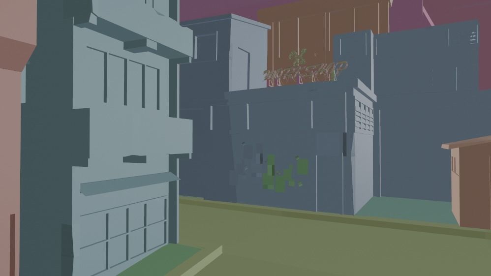 Dark city Low-poly 3D model_17