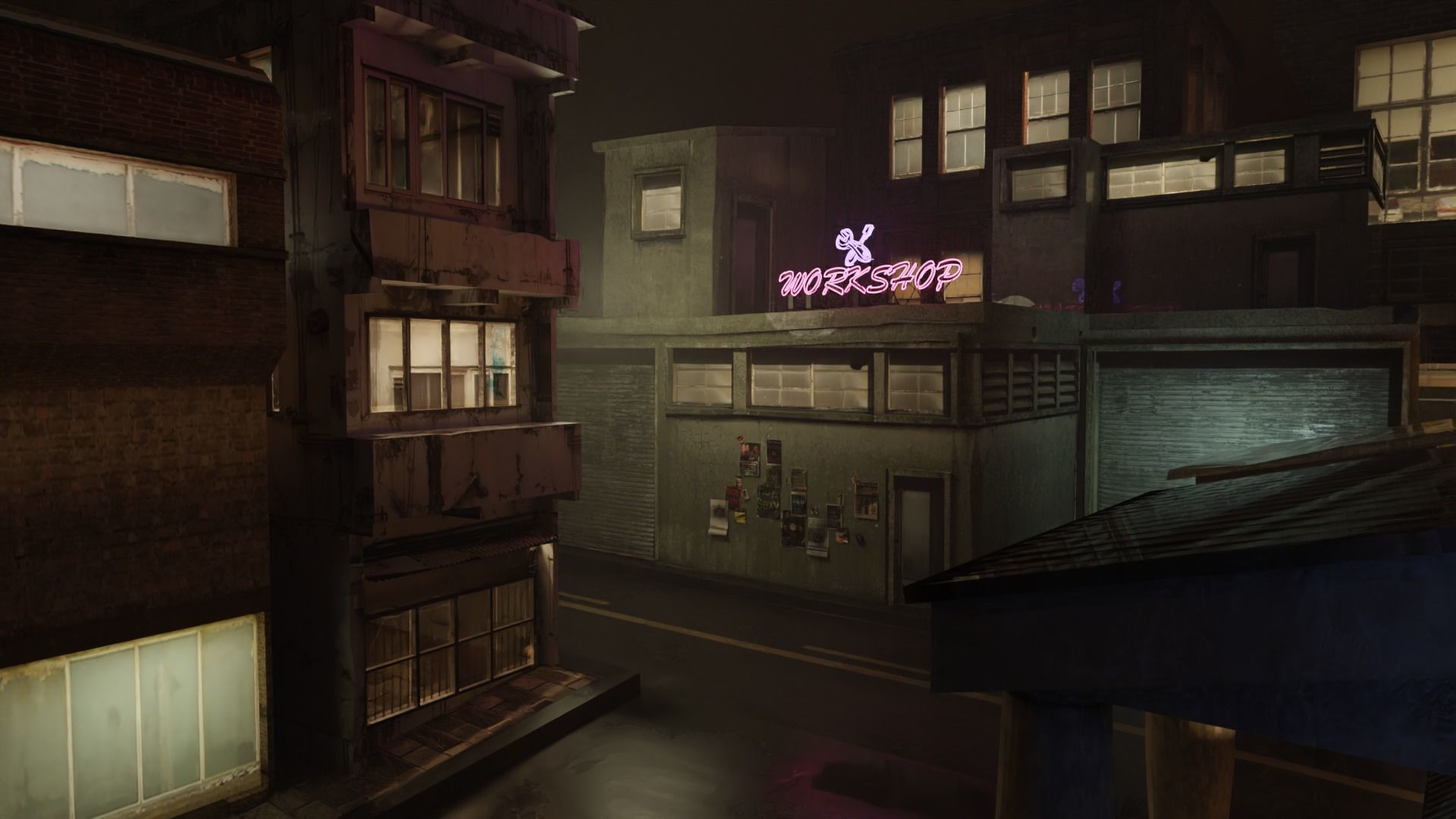 Dark city Low-poly 3D model_2