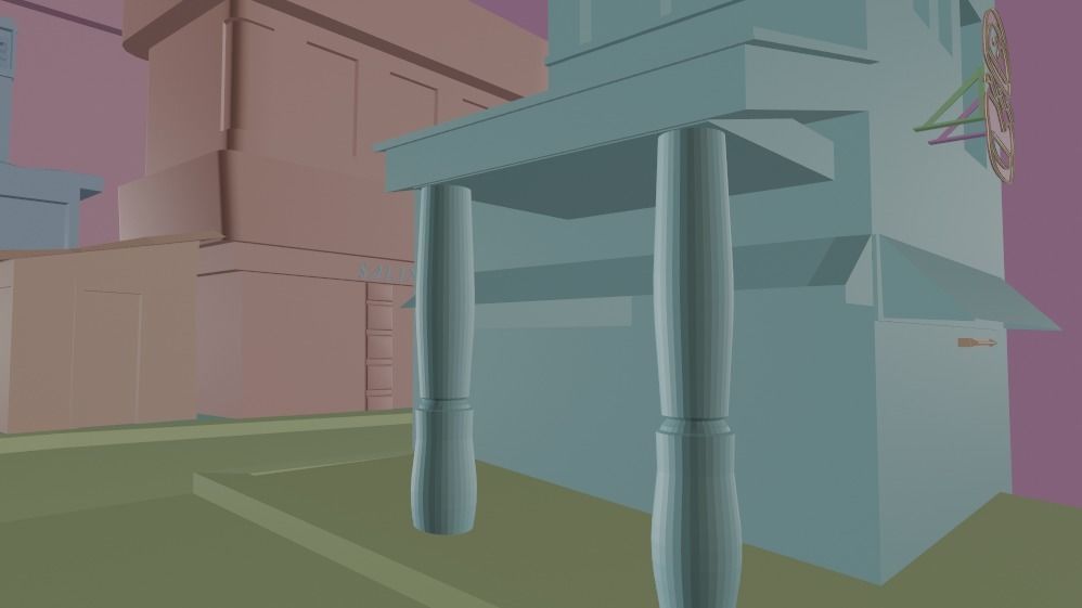 Dark city Low-poly 3D model_13