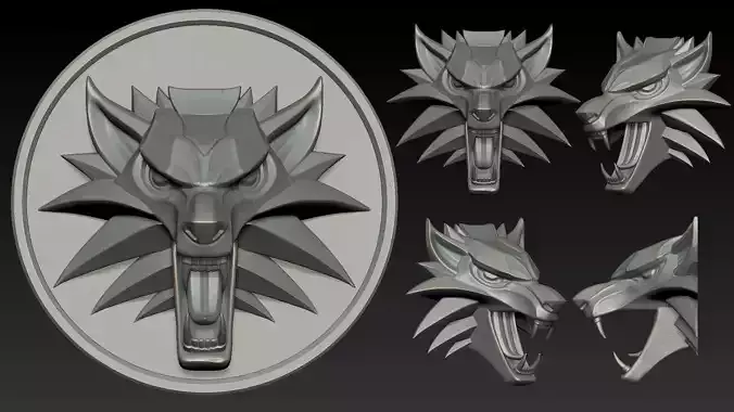 Witcher Wolf necklace 3D print model