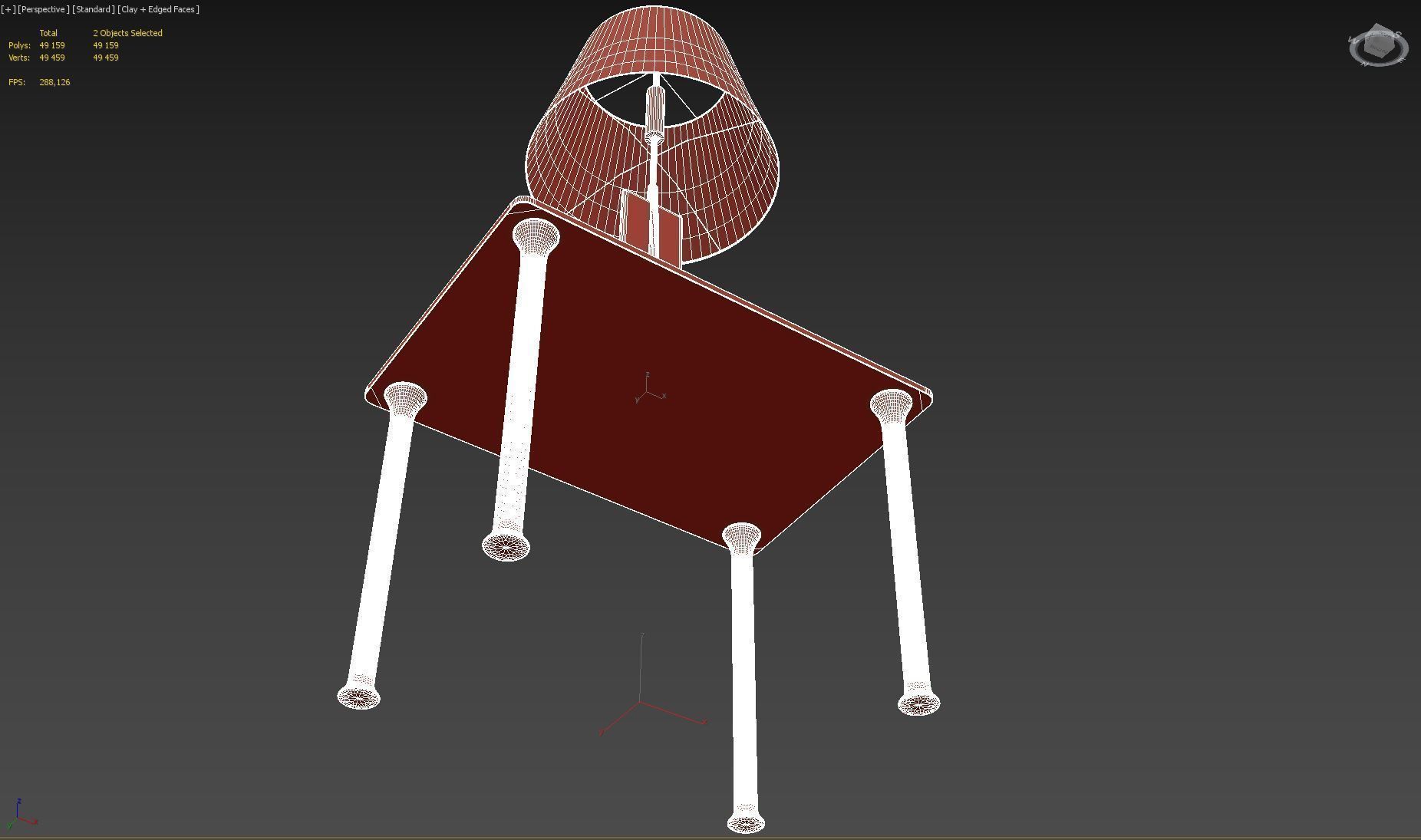 Table 160 with lamp 3D model_17